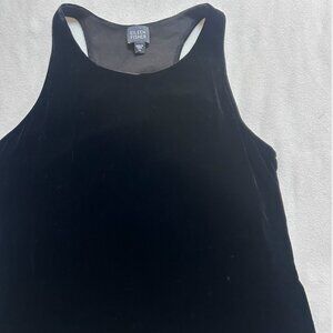 Eileen Fisher Velvet Bateau Neck Sleeveless Tank – Black – Size Large